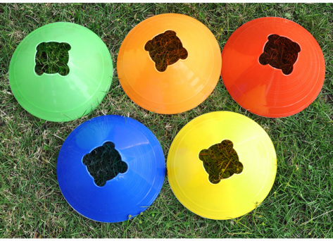 Ecowalker足球训练标志碟盘足球训练装备器材多功能TPE弹性标志碟